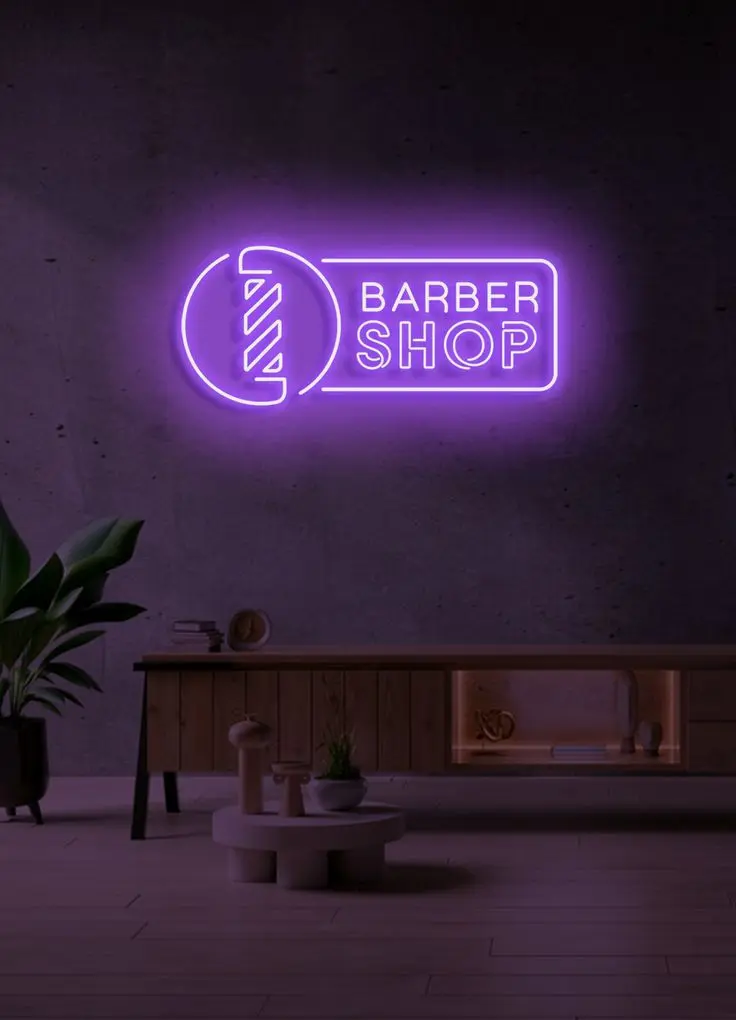 Letrero LED Barbershop