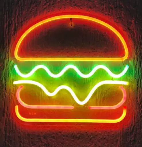 Letrero LED Neón Hamburguesa